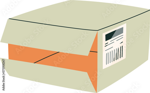 Open cardboard box flat icon Bill of lading