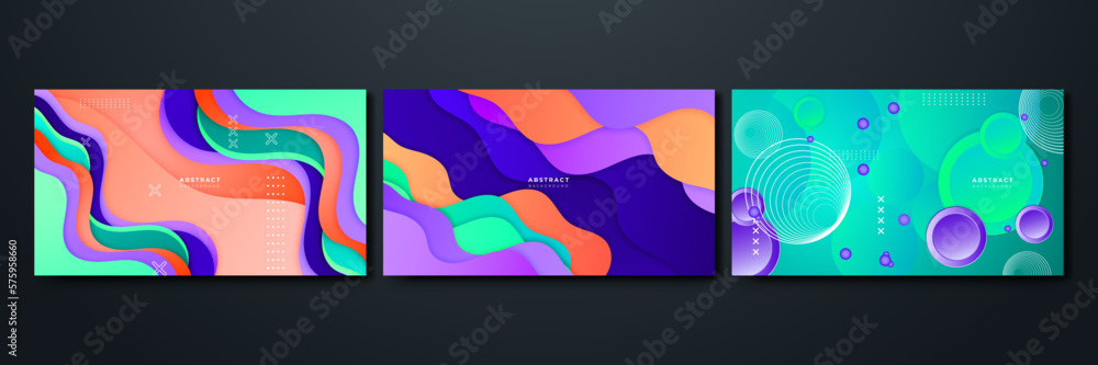 Fototapeta premium Colorful vibrant geometric modern abstract vector background