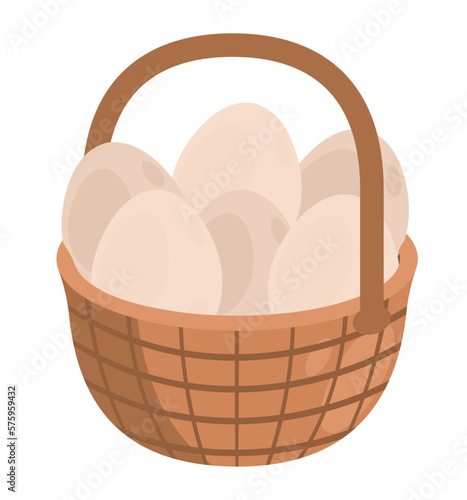 basket with eggs