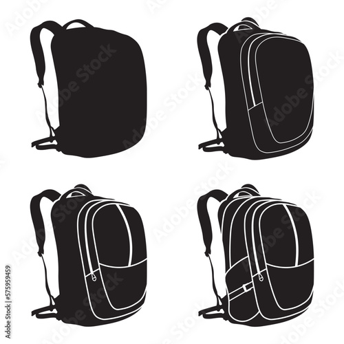 Process of drawing a backpack