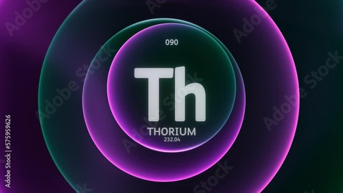Thorium Periodic Table Science Content Title Design Animation Loop Background