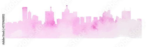 City line watercolor. Vector illustration