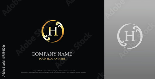 Letter H Logo With Luxury Ornament