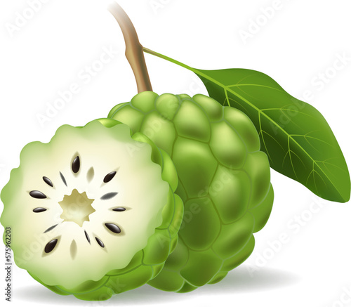 Custard apple whole and half