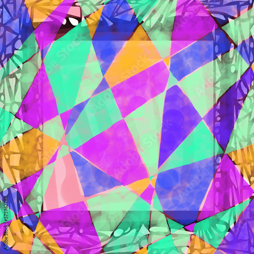 カラフルな漆喰風の額