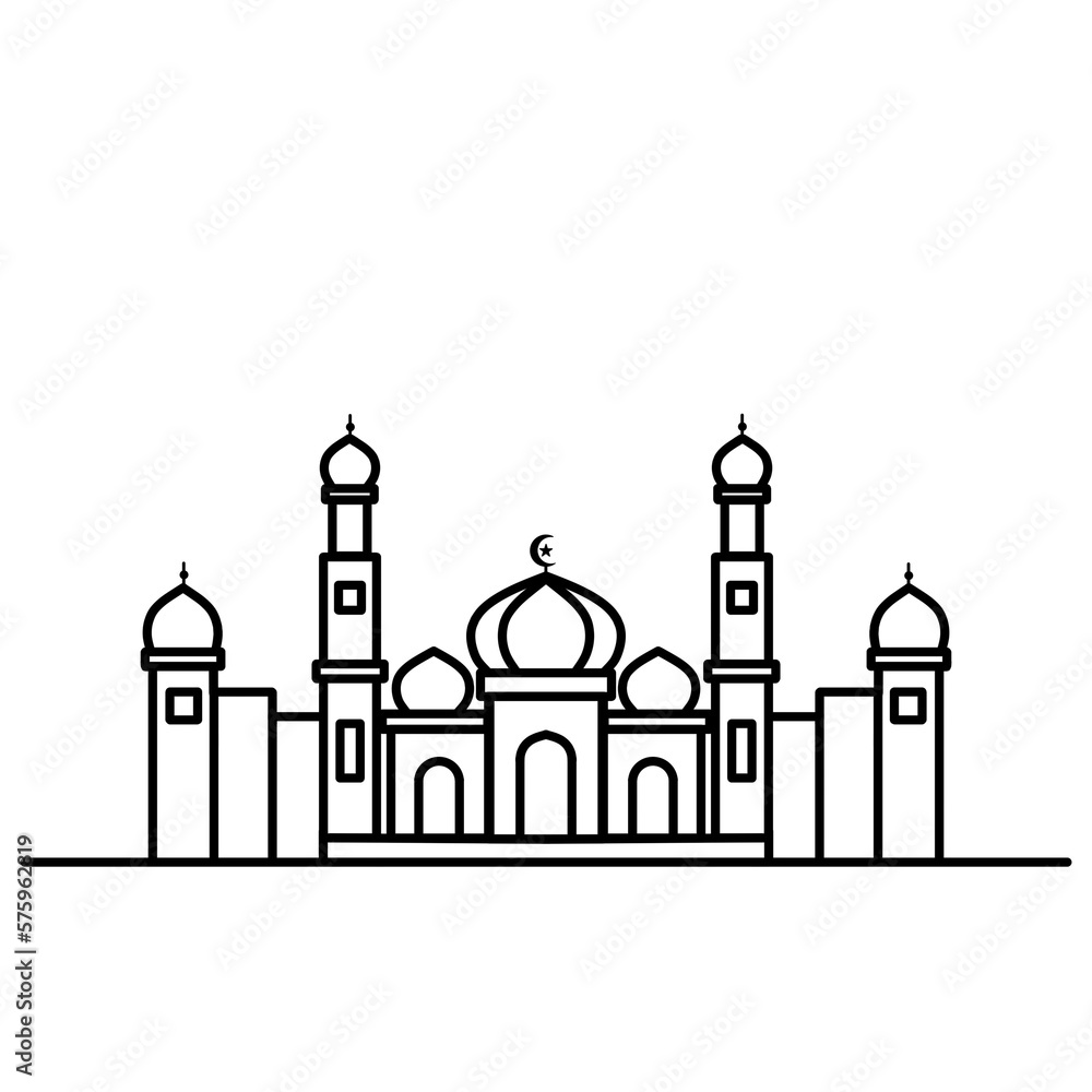 Mosque silhouette line