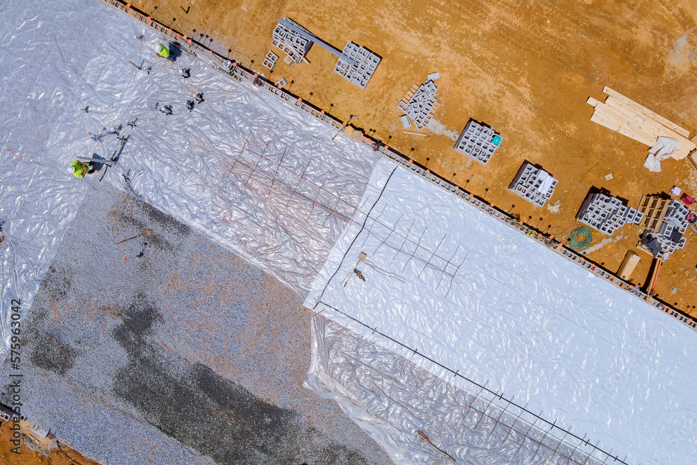 In order to waterproof foundation, it is necessary to lay polyethylene before pouring concrete In order to waterproof foundation, it is necessary to lay polyethylene before pouring concrete