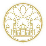 Ramadan kareem ornament with golden ink