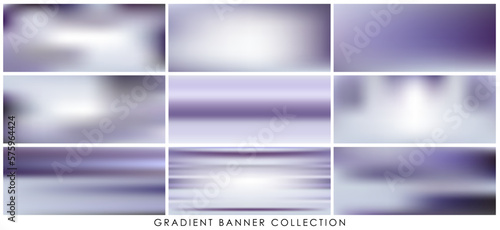 Abstract purple color blurred background set. Banner size template for graphic design. Suitable for cover, wallpaper, branding, business card, social media,mobile apps, landing pages and other project