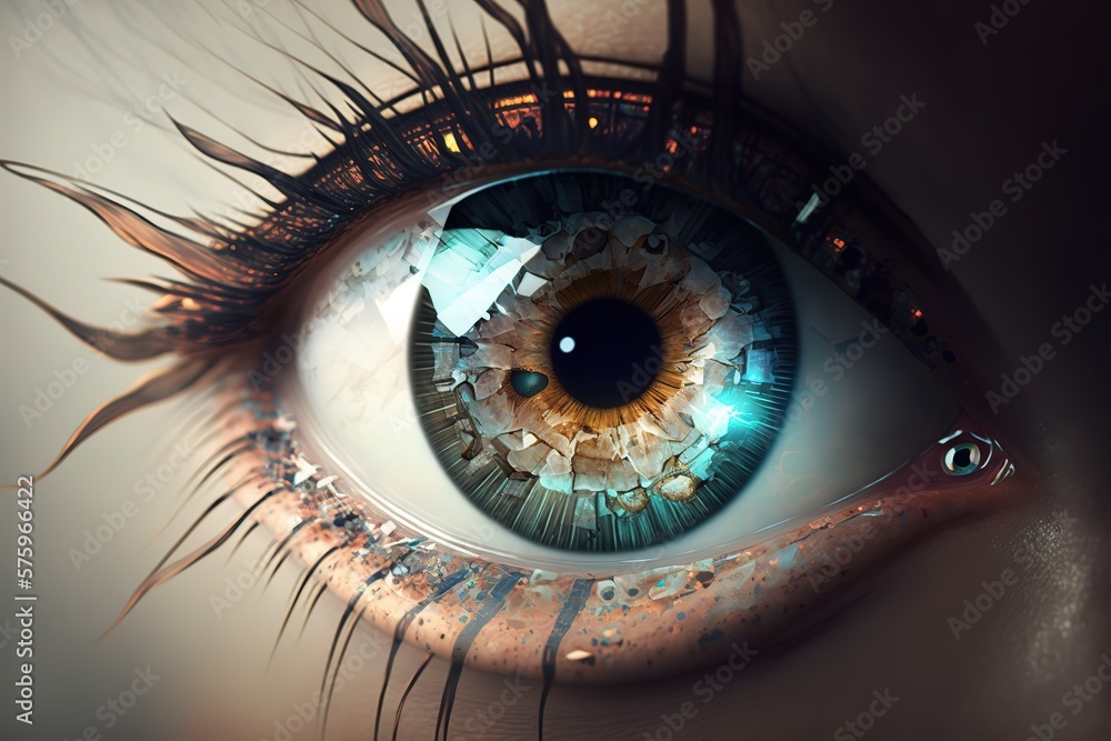 computerized eye of a woman