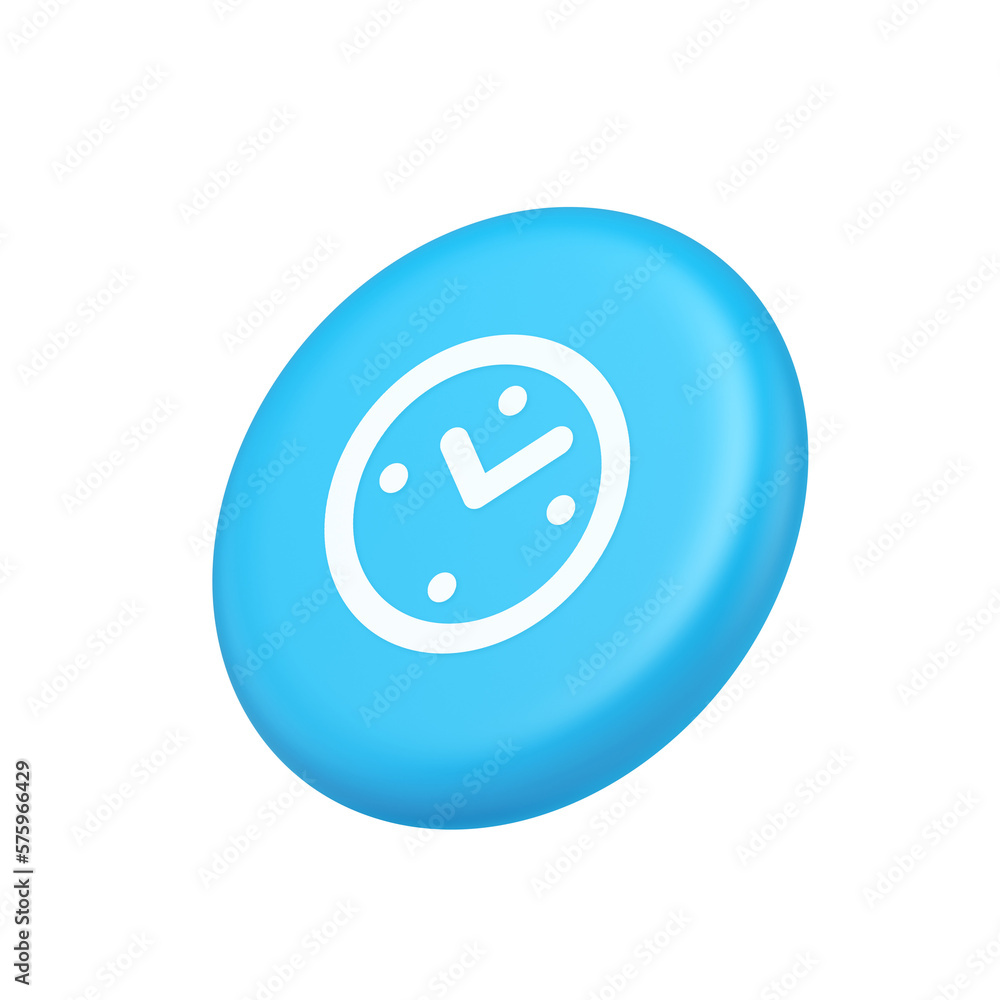 Alarm clock time countdown button deadline measurement 3d isometric realistic icon Alarm clock time countdown button deadline measurement 3d isometric realistic icon