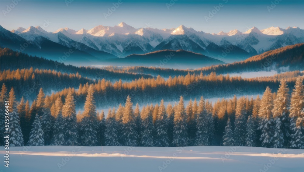 winter landscape in the mountains