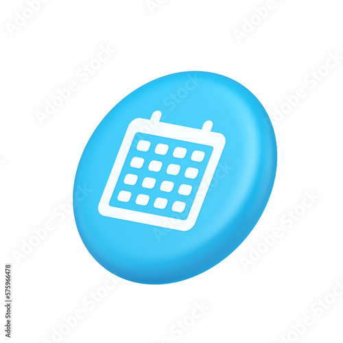 Schedule planner organizer button to do list agenda reminder service 3d isometric realistic icon © provectors