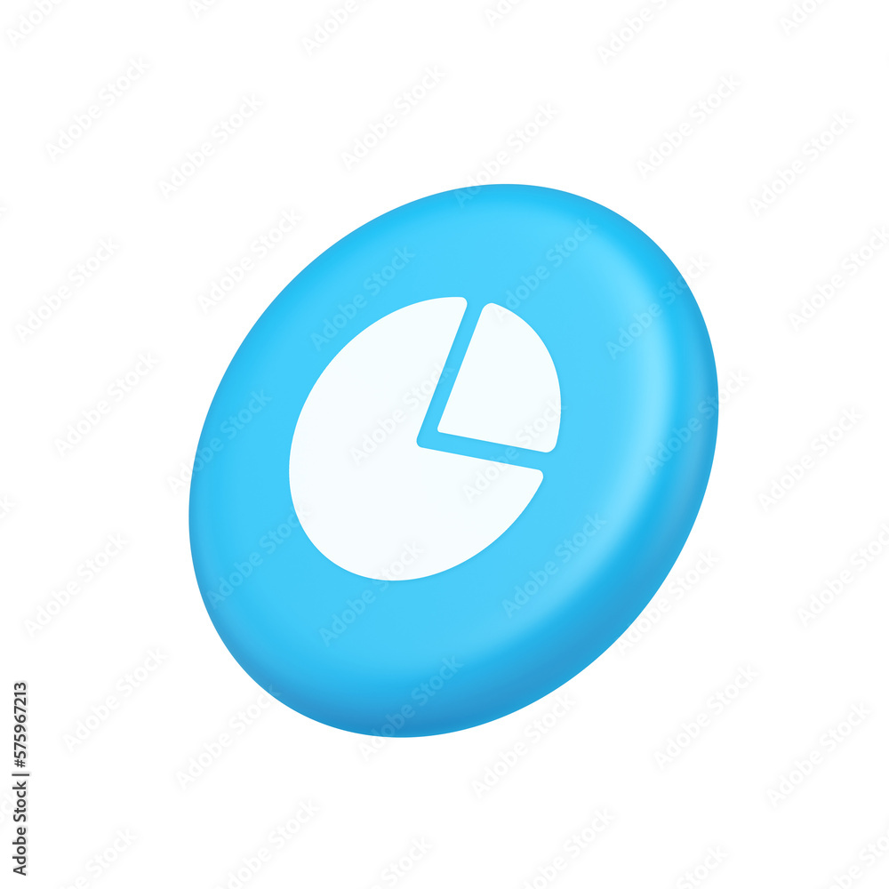 Diagram pie circle chart piece section 3d isometric realistic icon Diagram pie circle chart piece section 3d isometric realistic icon