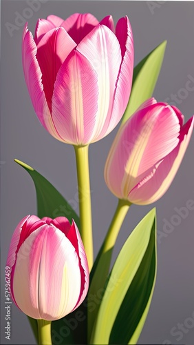 Pink Tulip. Close-up. A present for a girl. Still Life