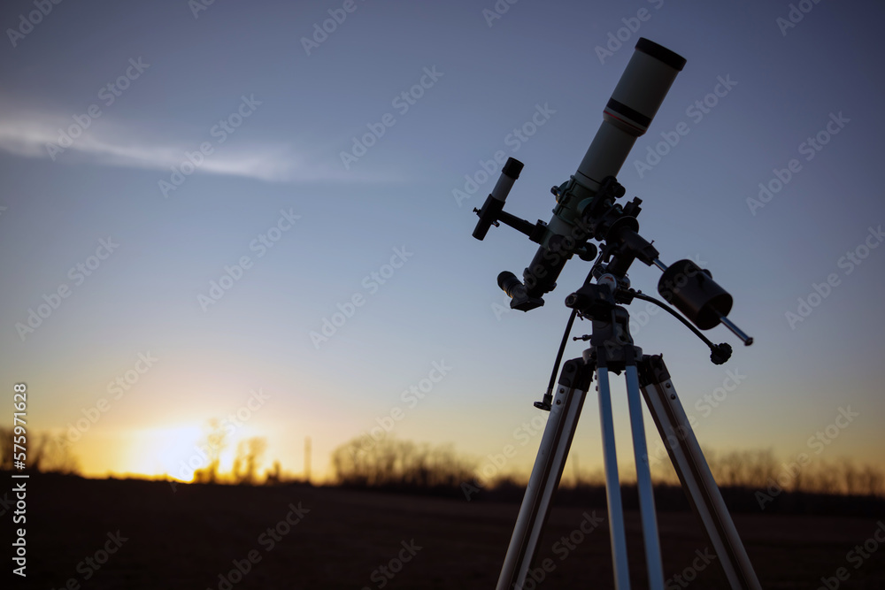 Astronomical telescope and equipment for observing stars, Milky way, Moon and planets.