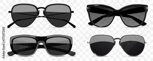 Realistic sunglasses collection. Set of different sunglasses