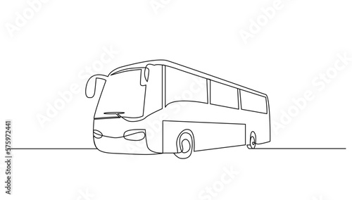 Continuous line art or One Line drawing bus for vector illustration, public transportation. bus traveling concept. graphic design modern continuous line drawing