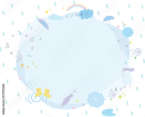 monsoon background with flowers and rain goods