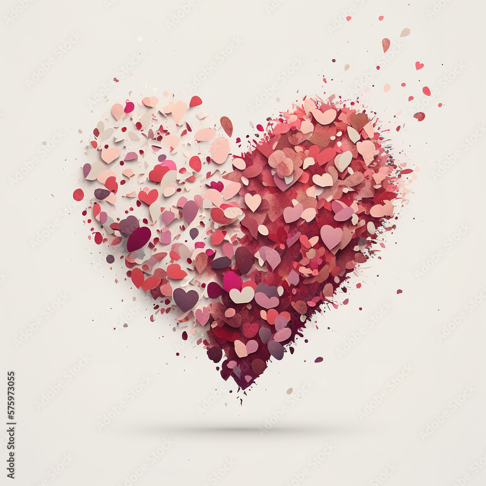 heart made of hearts,  PNG, generative IA