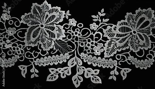 lace doily on black, PNG, generative IA photo