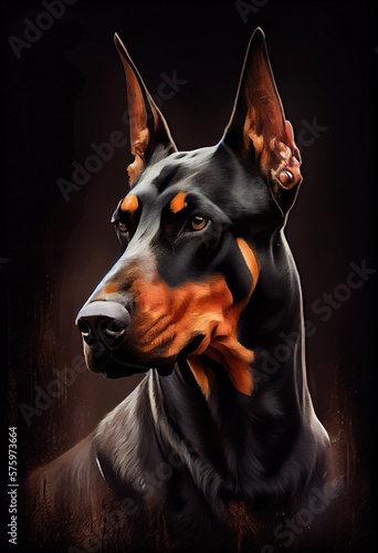 Dog great dane reliable faithful friend of man abstraction background, Generative AI