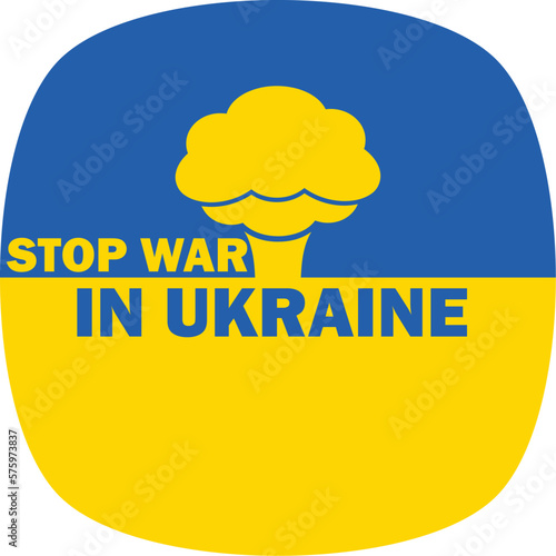 Stop War Ukraine design editable yellow blue color. Vector