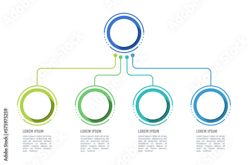 Business infographic presentation template with 4 options. Infographic Organization. Vector illustration.