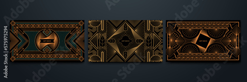 Golden Art Deco Line Background. Retro Luxury Vintage Art Minimalist Border Pattern Geometric Line Graphic Design