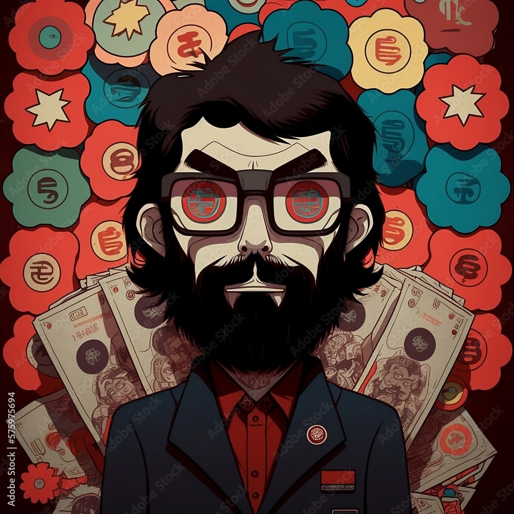 coffe theme Money Heist art generative ai Stock Illustration