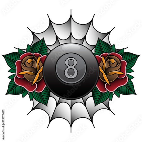 traditional nine ball tattoo