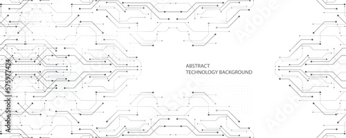 Grey white Abstract technology background, Hi-tech digital connect, Communication, High technology concept, Science background