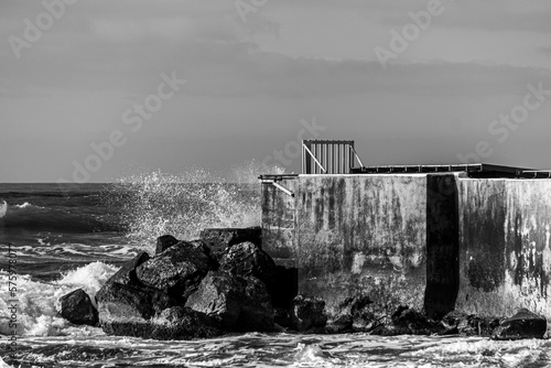 storm on the sea in leghorn