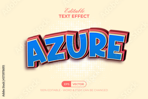 Wallpaper Mural Azure 3D Text Effect Curved Style. Editable Text Effect. Torontodigital.ca