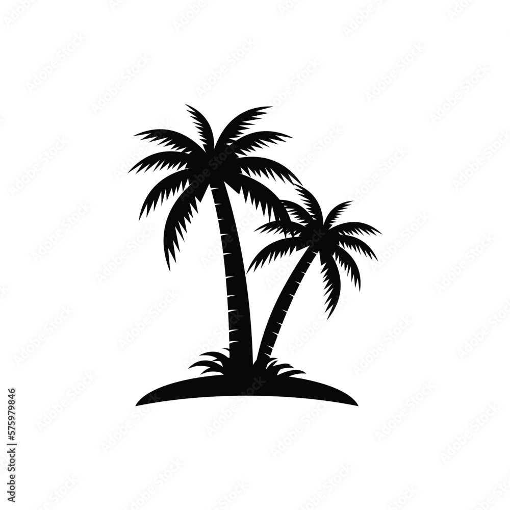 Palm logo icon template and symbol vector tree