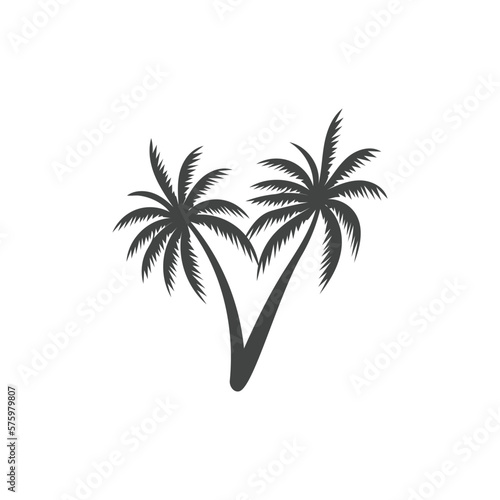 Palm logo icon template and symbol vector tree