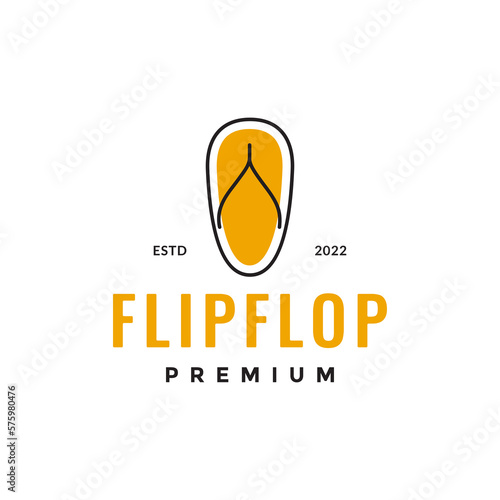 relax day foot flip flop holidays simple logo design vector