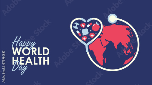 world health day background with stethoscope illustration