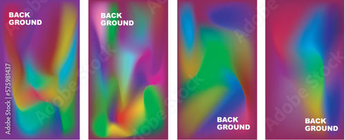 Design backgrounds set with modern abstract blurred color gradient patterns. Templates collection for brochures, posters, banners, flyers and cards. Vector illustration. photo