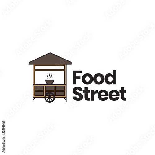 indonesian street foods traditional store shop menu taste logo design vector