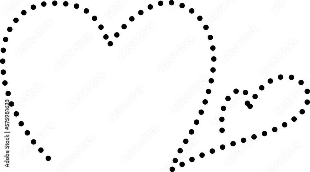 Dotted line heart for romantic love or valentine Dotted line heart for romantic love or valentine