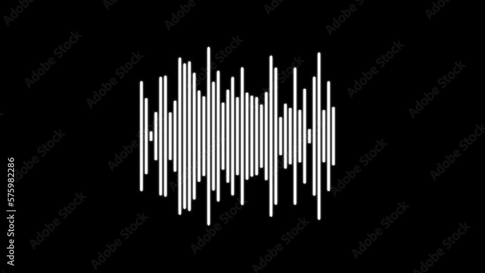 White audio frequency waveform spectrum. White audio frequency waveform spectrum.