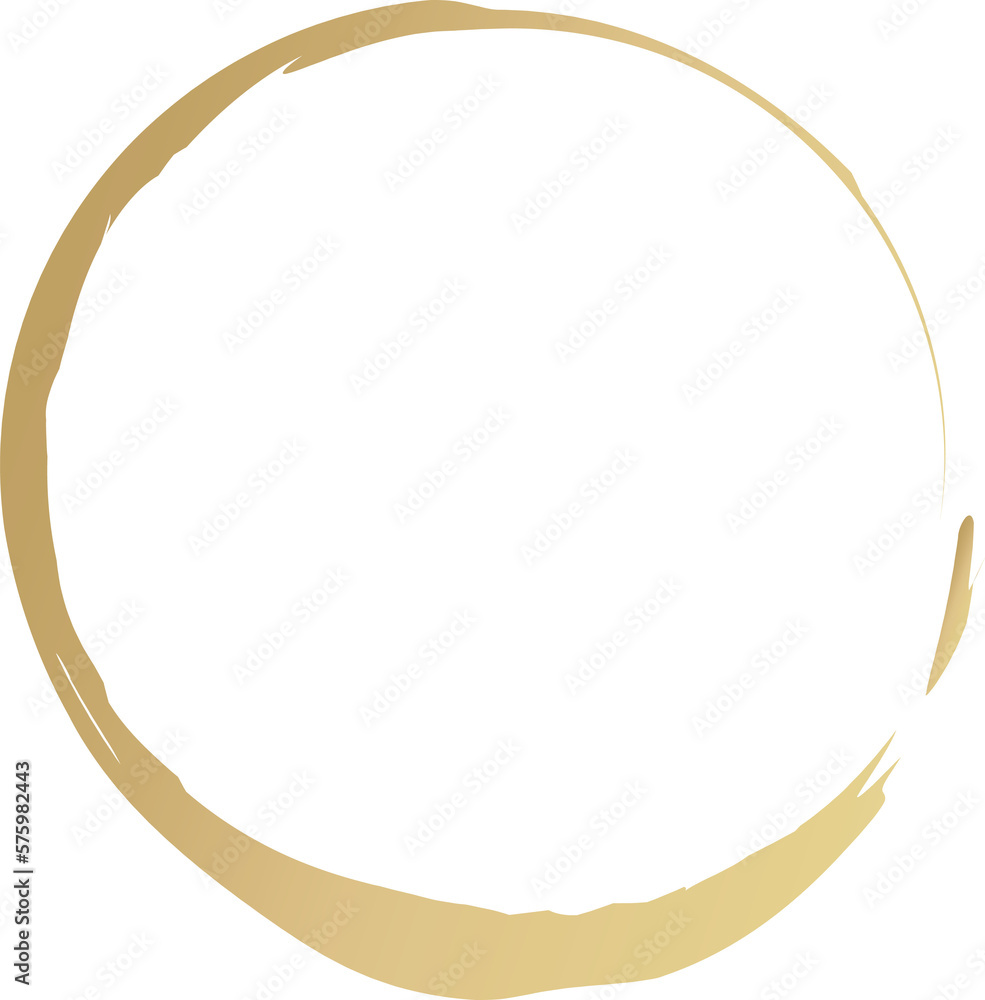 Gold circle drawn with a brush. Elements for design Gold circle drawn with a brush. Elements for design