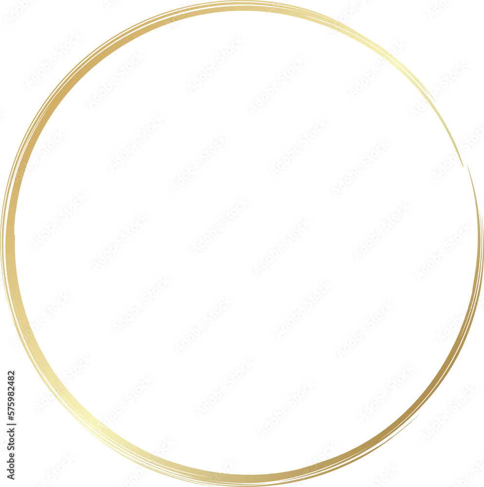 Gold circle drawn with a brush. Elements for design Gold circle drawn with a brush. Elements for design