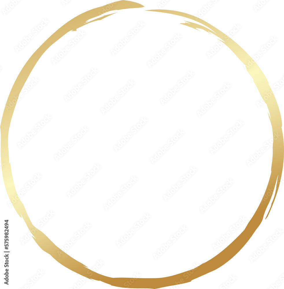 Gold circle drawn with a brush. Elements for design Gold circle drawn with a brush. Elements for design
