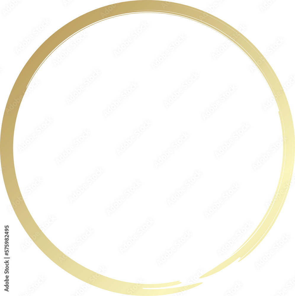 Gold circle drawn with a brush. Elements for design