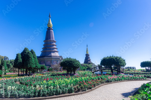 Doi Inthanon pagoda, the famous travelling place of Chiang Mai, Thailand.