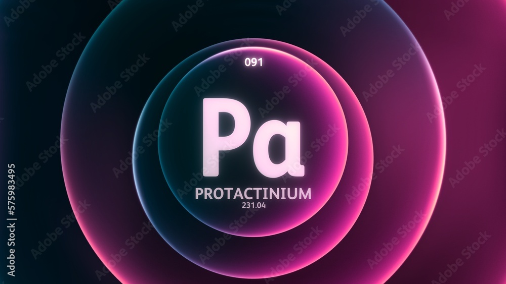 Protactinium as Element 91 of the Periodic Table. Concept illustration ...