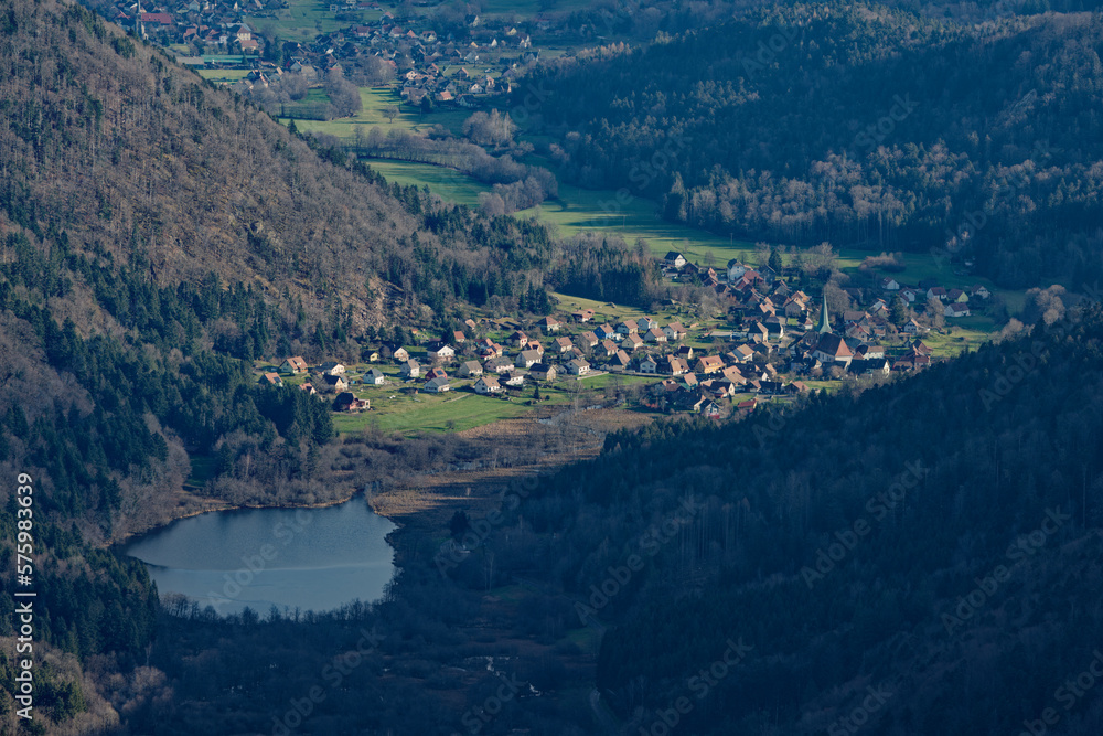 lac et village de Sewen en Alsace