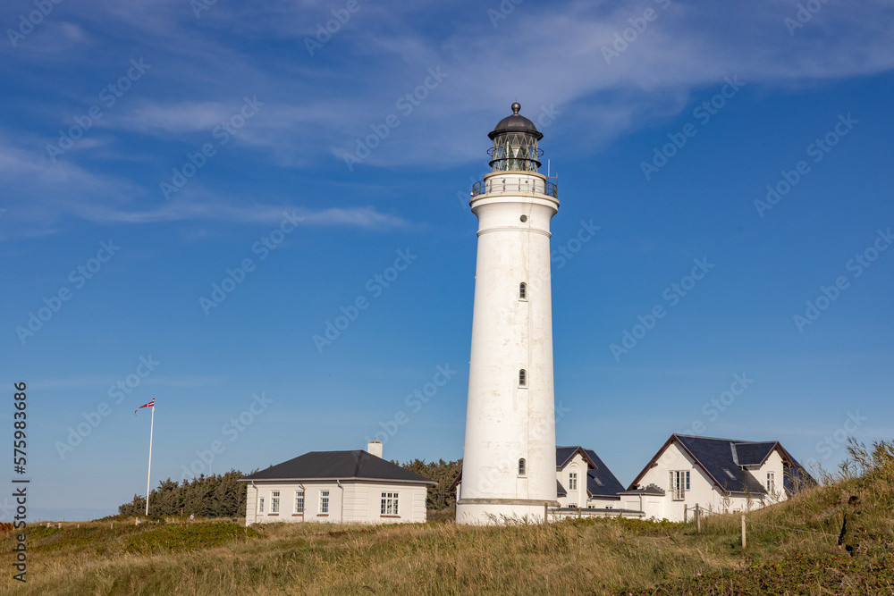 Hirtshals lighthouse . It was built in 1863 in a late classicist style with N.S. Nebelong as architect and C.F. Rough as an engineer.Denmark,Scandinavia,Europe